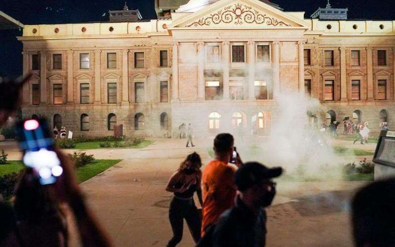 image for Tear gas used to disperse protesters outside Arizona Capitol building, officials say