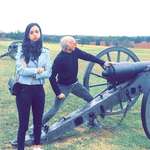 image for Larry David turns 75 today. Heres a picture of him with his daughter on an old civil war battlefield