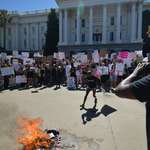 image for Women Burn Bra's And American Flags At The California State Capitol July 4, 2022
