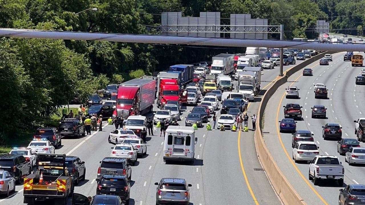 image for 14 arrested after climate activists shut down all lanes of traffic on I-495 in Montgomery County
