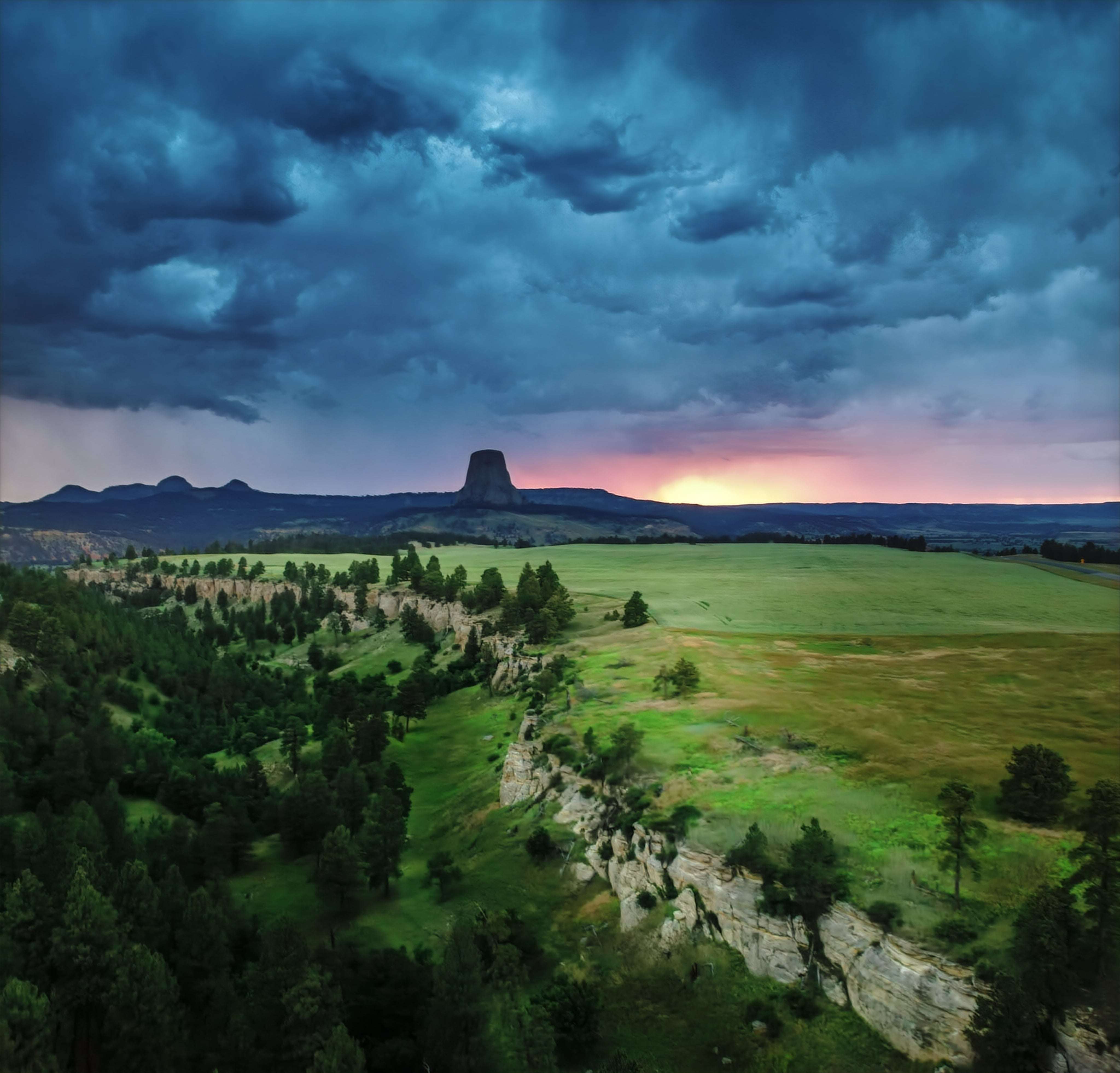 image showing ITAP of a thunderstorm over devil's tower
