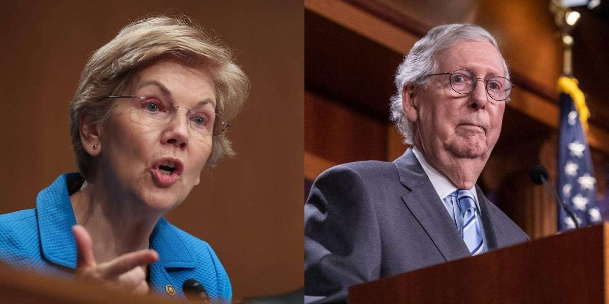 image for Elizabeth Warren points out Mitch McConnell graduated from a school that cost $330 a year amid his criticisms of Biden's student-loan forgiveness: 'He can spare us the lectures on fairness'