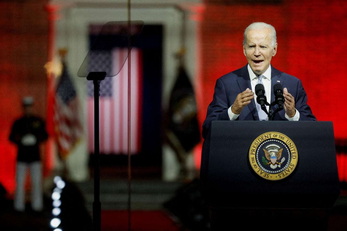 image for As Biden warned about democracy’s collapse, TV networks aired reruns
