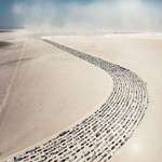 image for 14 lanes of barely crawling traffic leaving Burning Man.