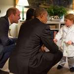 image for Three year old Prince George, now second in-line to the British throne, meets President Obama(2016)