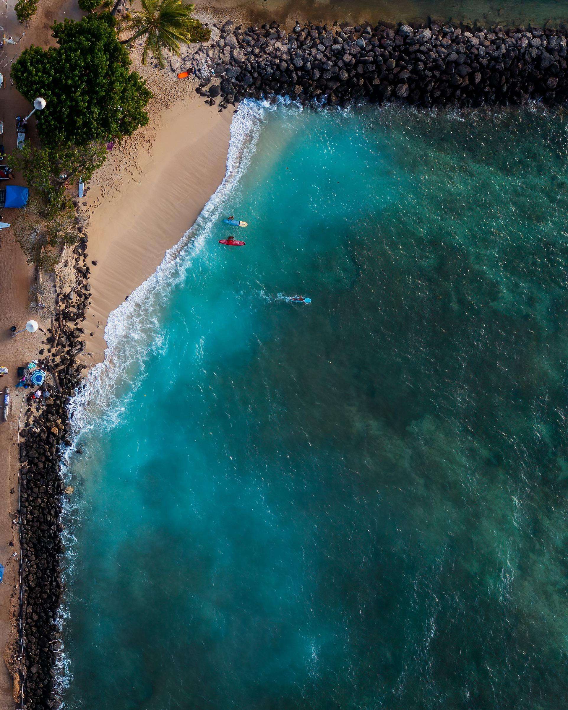 image showing ITAP of a beach in Hawaii