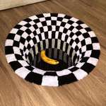 image for I made this illusion rug. Banana for scale lol
