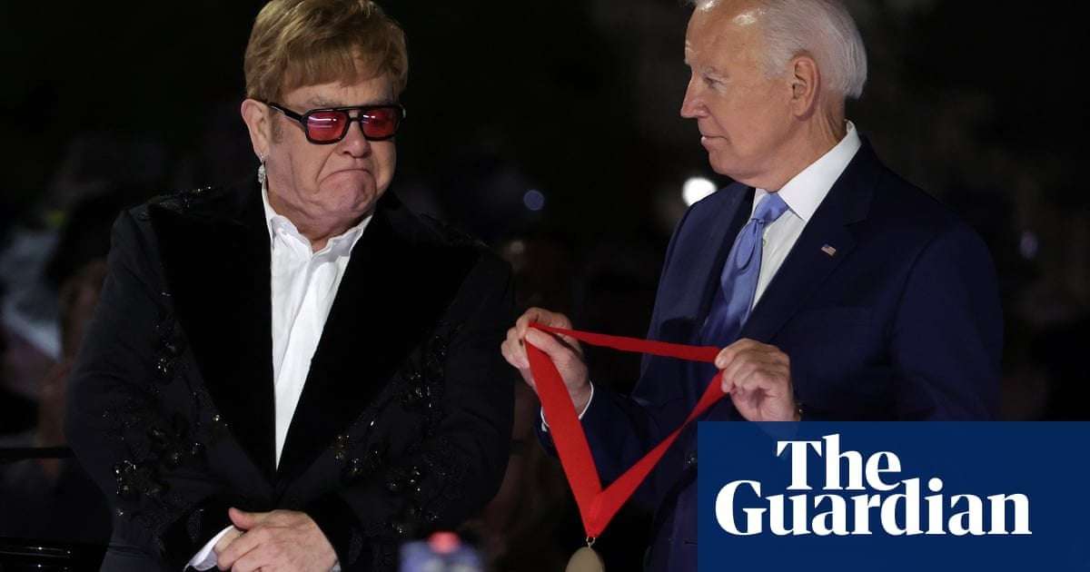 image for Elton John awarded medal by Joe Biden for his work to end Aids