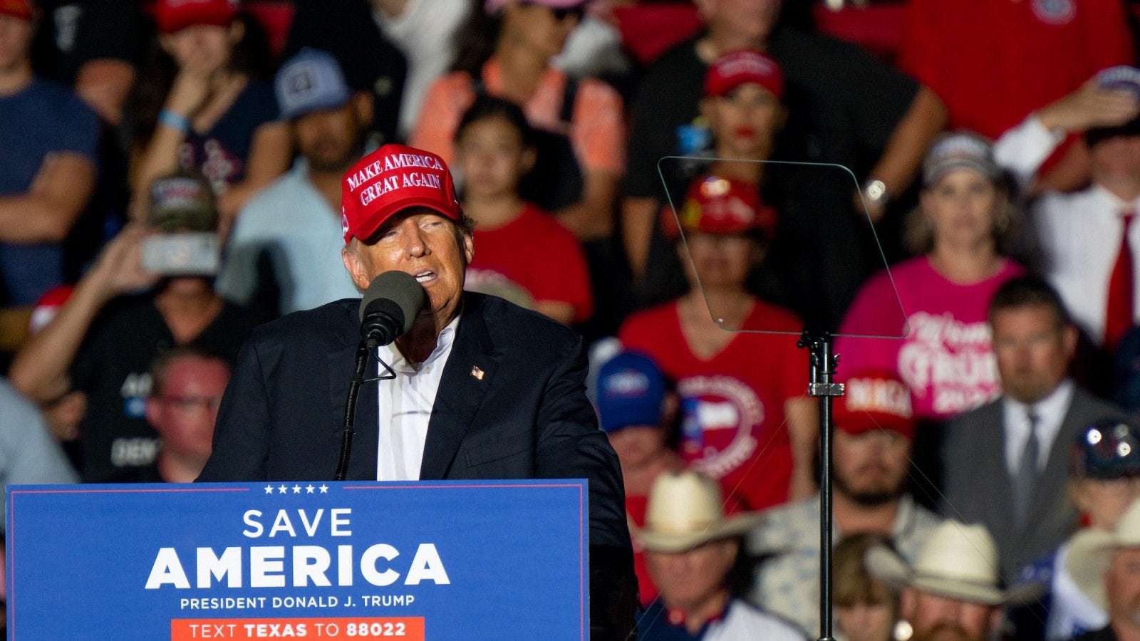 image for Crowd Cheers and Laughs When Trump Threatens Journalists With Prison Rape