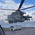 image for Ukrainian helicopter flying with freeway traffic to avoid Russian radar