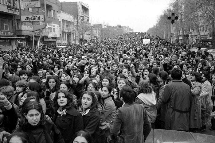 image showing 100k Iranian Women marched in protest against the new Hijab Law (1979)