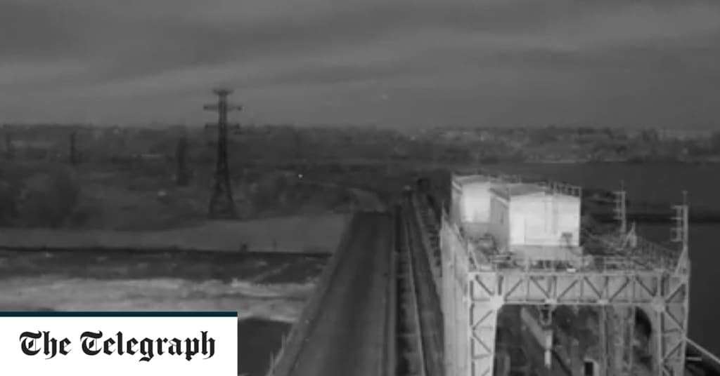 image for Watch: Massive blast after Russians bomb dam near Kherson during retreat