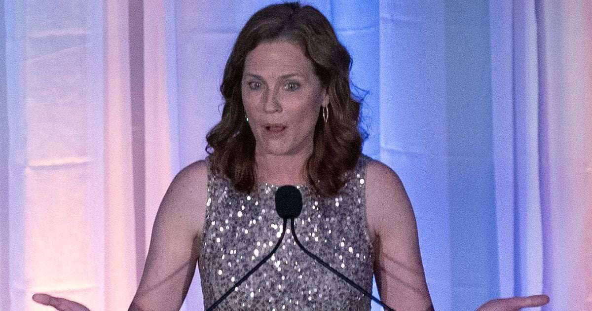 image for Amy Coney Barrett Cracks Joke About Abortion Rights Protesters With Federalist Society