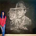 image for Indiana Jones chalk drawing!(oc)