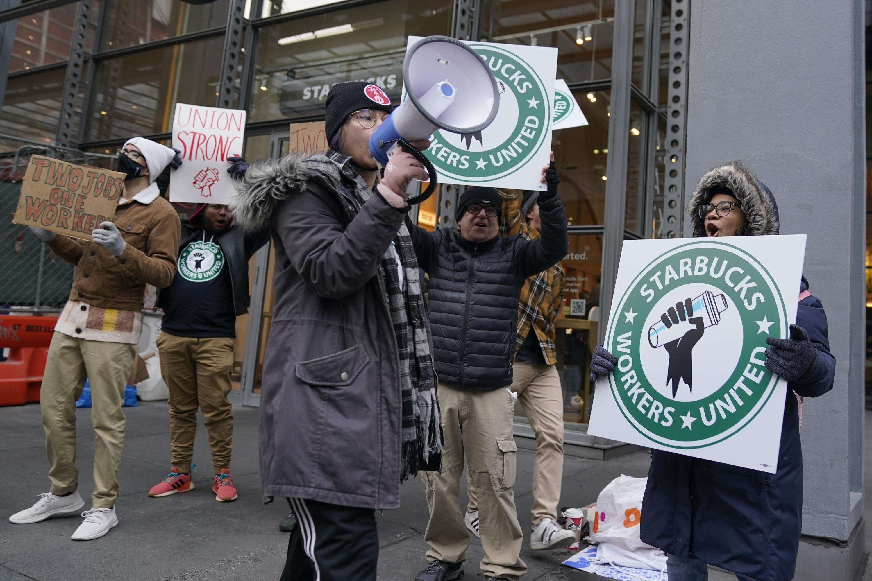 image for Starbucks workers strike at more than 100 US stores