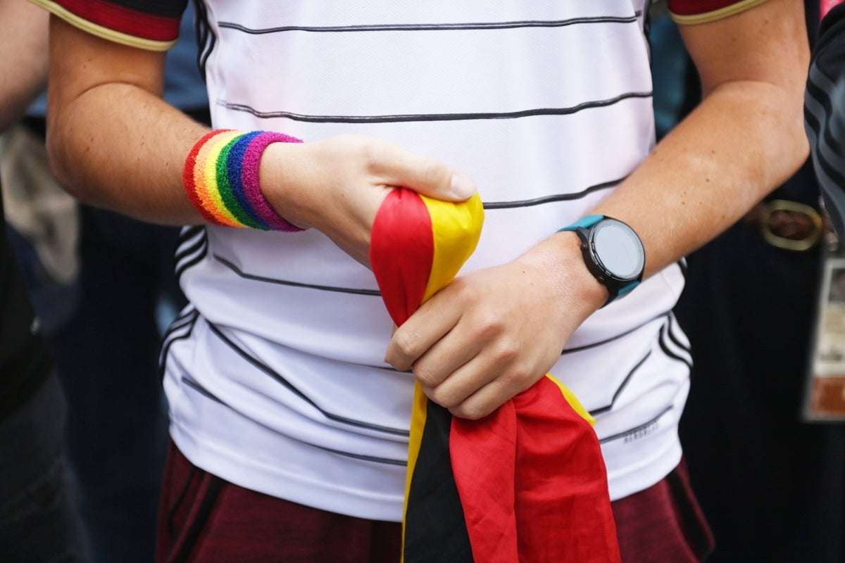image for Fifa says rainbow colours now allowed in Qatar after flags confiscated