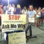 image for Woman protesting infant circumcision in Ocean City, Maryland