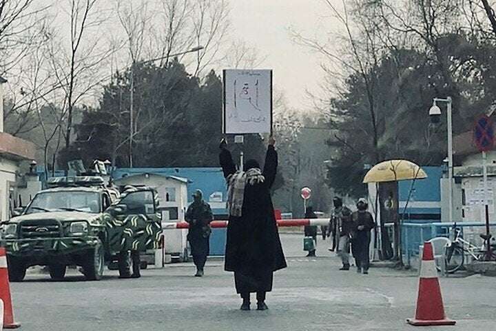 image for ‘Proud and strong’: Afghan girl stages solo protest against Taliban university ban