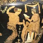 image for Aphrodite beats her son Eros with a slipper. 360 BC from Taranto