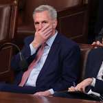 image for U.S. Representative Kevin McCarthy in the House Chamber watching the vote for Speaker of the House.