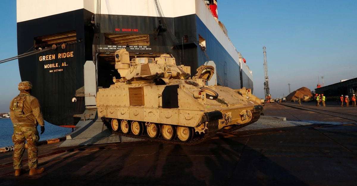 image for Biden says Bradley Fighting Vehicles are on the table for Ukraine