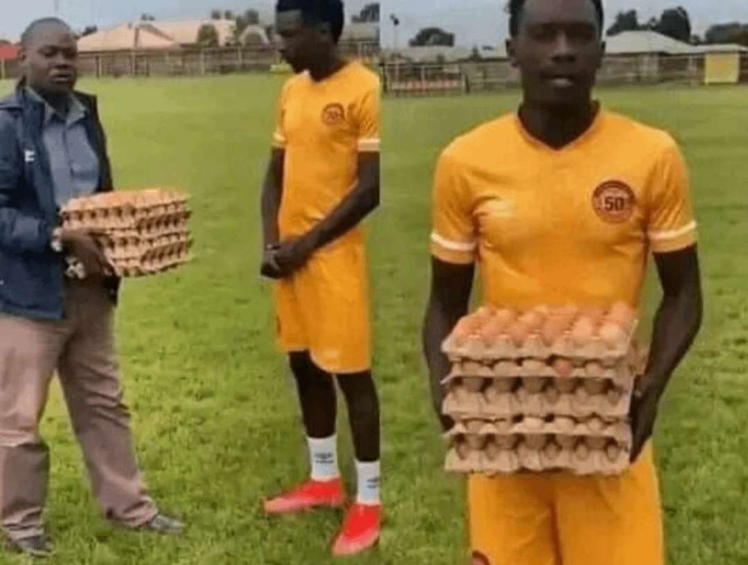 image showing The Zambia League top player of month award was a bunch of eggs