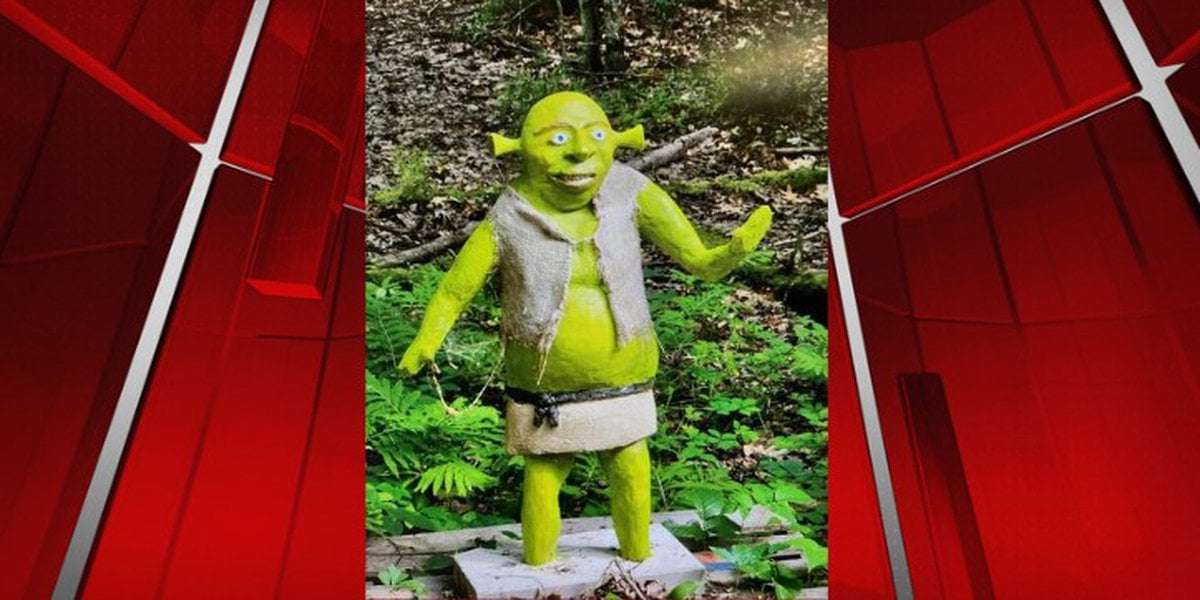 image for Hatfield police look for missing 200 lb Shrek scultpure