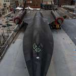 image for A-12 high-altitude spyplane sitting on an aircraft carrier in New York City