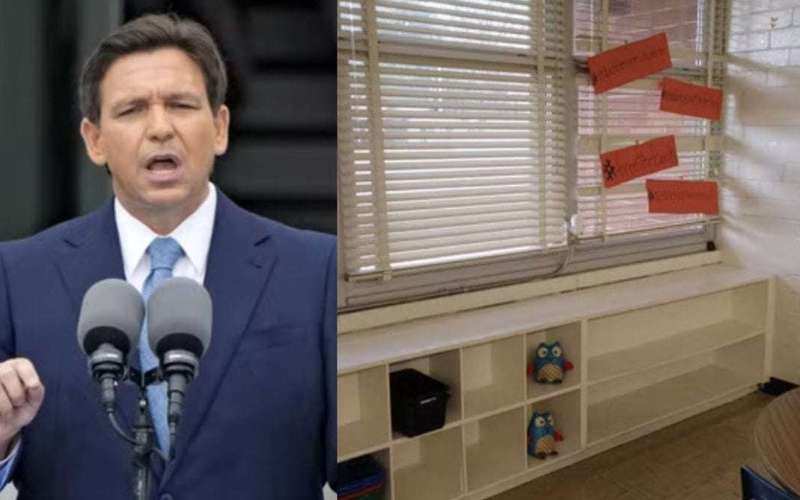 image for Florida teacher fired over viral video of empty library shelves after DeSantis branded it a ‘fake narrative’
