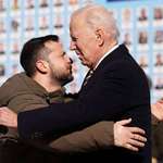 image for President of U.S. Biden and President of UA Zelenskyy in Kyiv today on Feb 20, 2023. Heartwarming