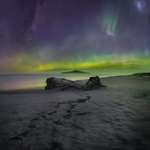 image for ITAP of the Aurora Australis over a beach in NZ