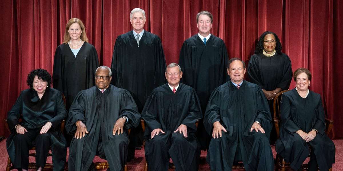 image for The Supreme Court justices deciding whether to axe Biden's student loan relief program paid an average of $42,539 to go to college. Today, they'd have to pay around $320,531.