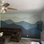 image for Pleasantly surprised with how our DIY mountain wall mural turned out!