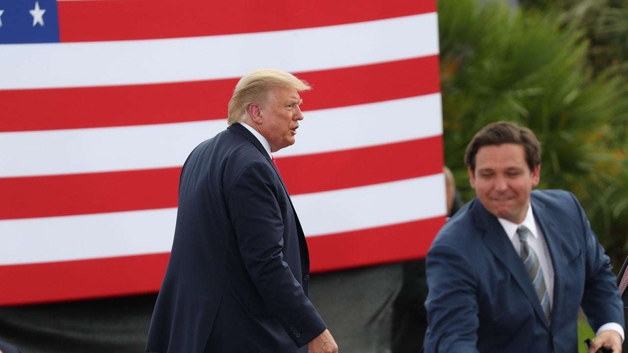 image for Donald Trump Claims Ron DeSantis Gets Off on Killing Old People in Wheelchairs