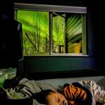 image for I put my nine month old to bed with the aurora for a night light this weekend.