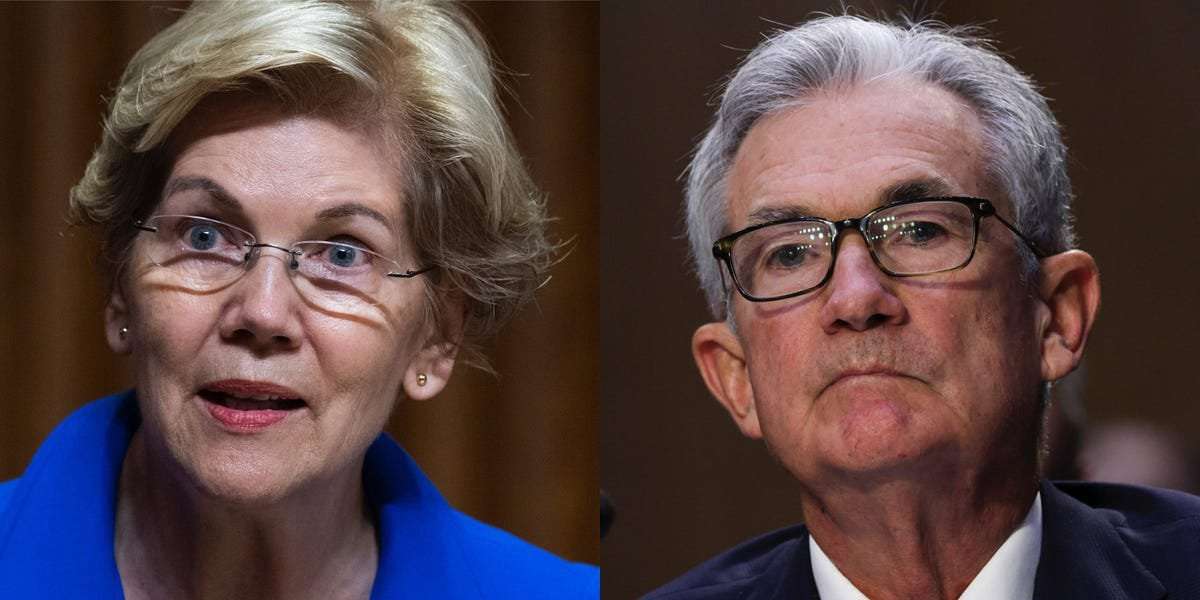 image for Elizabeth Warren asks Fed Chair Powell to 'speak directly' to the people he's 'planning to get fired over the next year' by continuing to hike interest rates