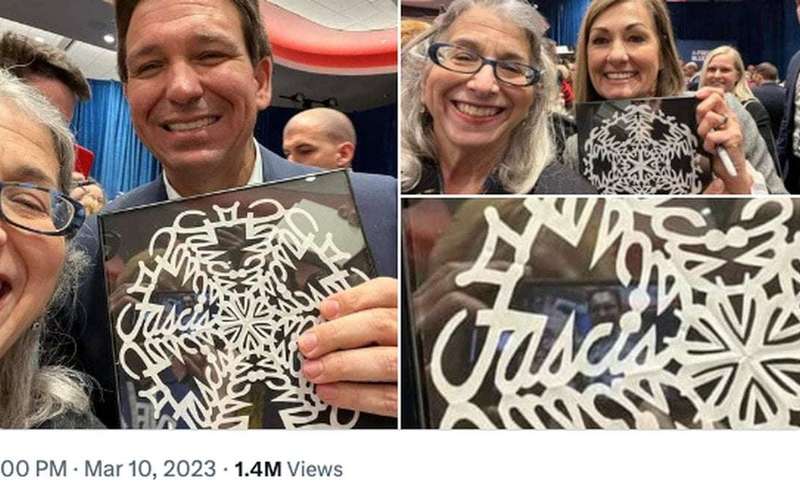 image for In Iowa, DeSantis gets snowflake gift with ‘fascist’ hidden on it