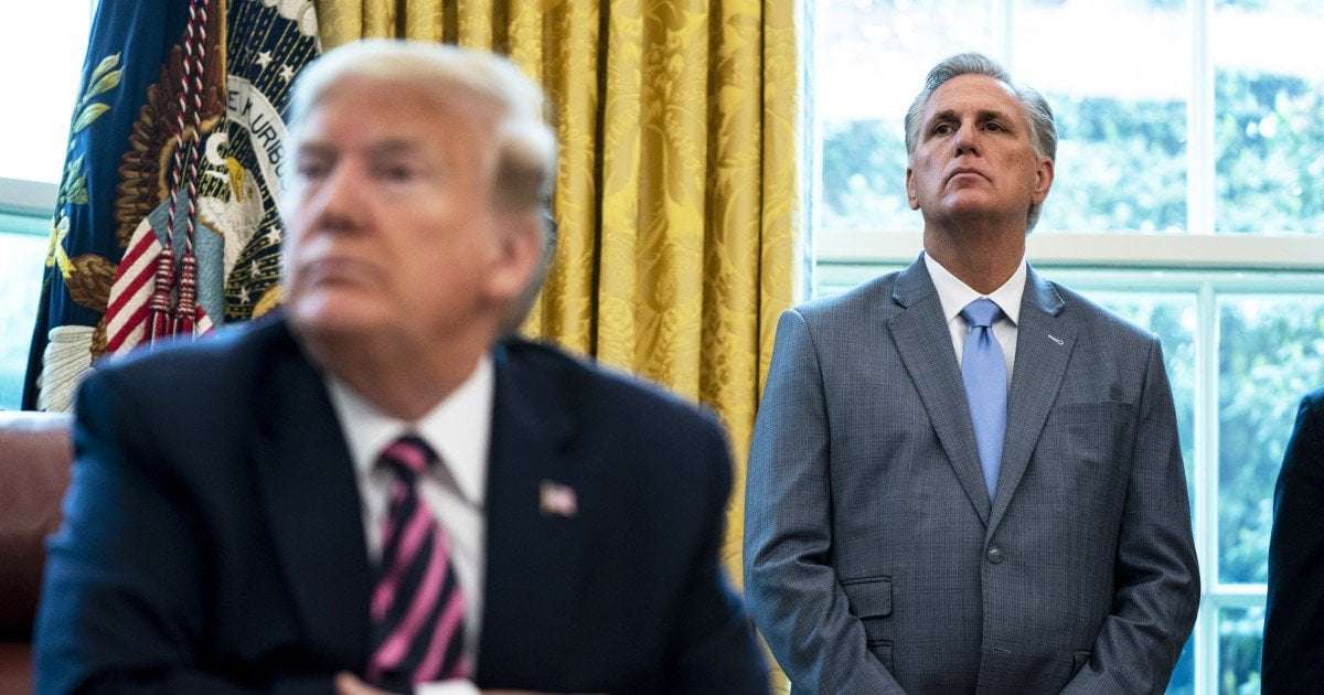 image for Why Kevin McCarthy's tweet response to Trump's indictment arrest post is empt threat