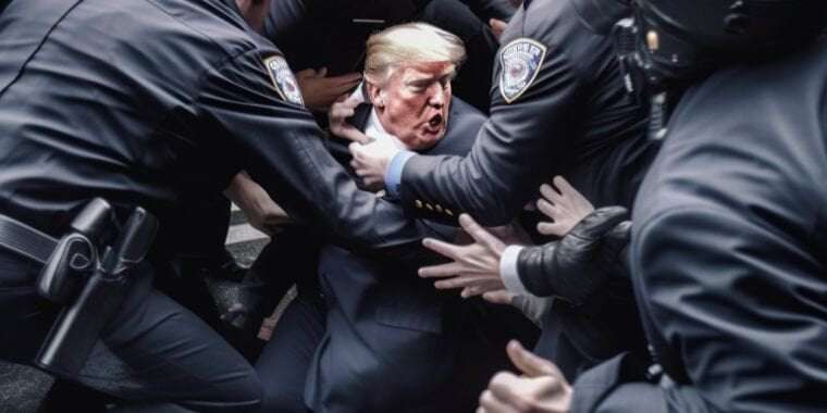 image for AI-faked images of Donald Trump’s imagined arrest swirl on Twitter