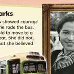 image for Textbook picture in new Florida K-6 textbooks which omits Rosa Parks race and why she had to get up.