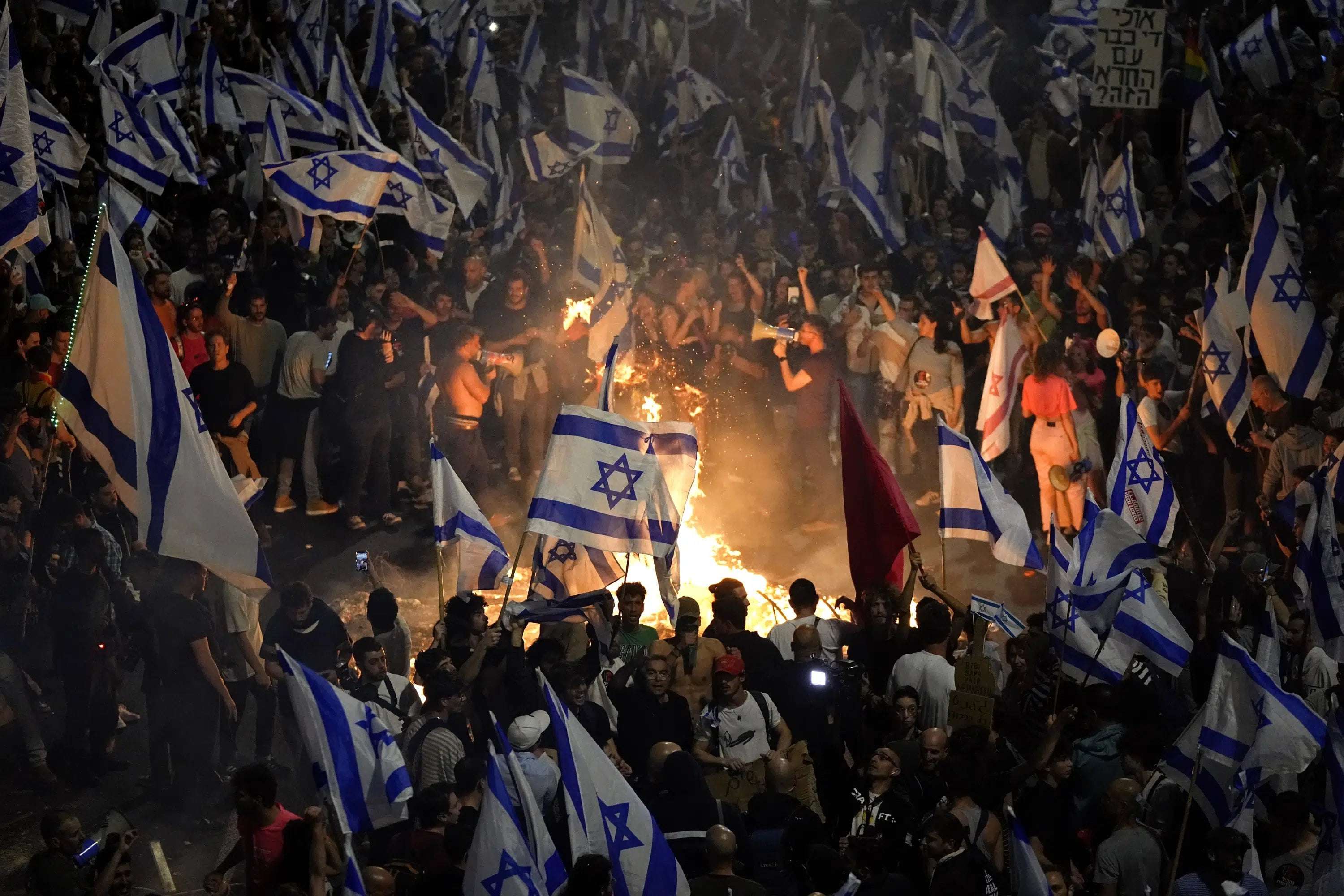 image for Mass protests erupt after Netanyahu fires defense chief