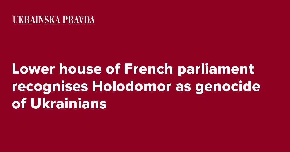 image for Lower house of French parliament recognises Holodomor as genocide of Ukrainians