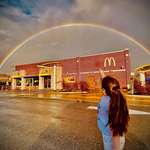 image for ITAP of a rainbow over McDonalds!