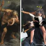 image for My dog and I do these recreations of famous artworks & here is a personal favorite 😂