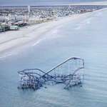 image for A NJ rollercoaster was tossed into the ocean by Hurricane Sandy in 2012.