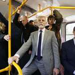 image for Our new elected president, former army general and biker, casually rides the tram during a visit