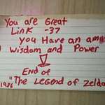 image for When I first beat The Legend of Zelda in ‘87, I didn’t have a camera, so wrote the end on a cue card