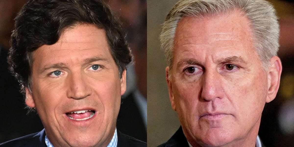 image for Tucker Carlson helped broker the deal that made Kevin McCarthy House speaker after 14 failed votes, text messages show