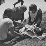 image for Ohio National Guard open fire on peaceful prostesters kill 4 at Kent State May 4th 1970.