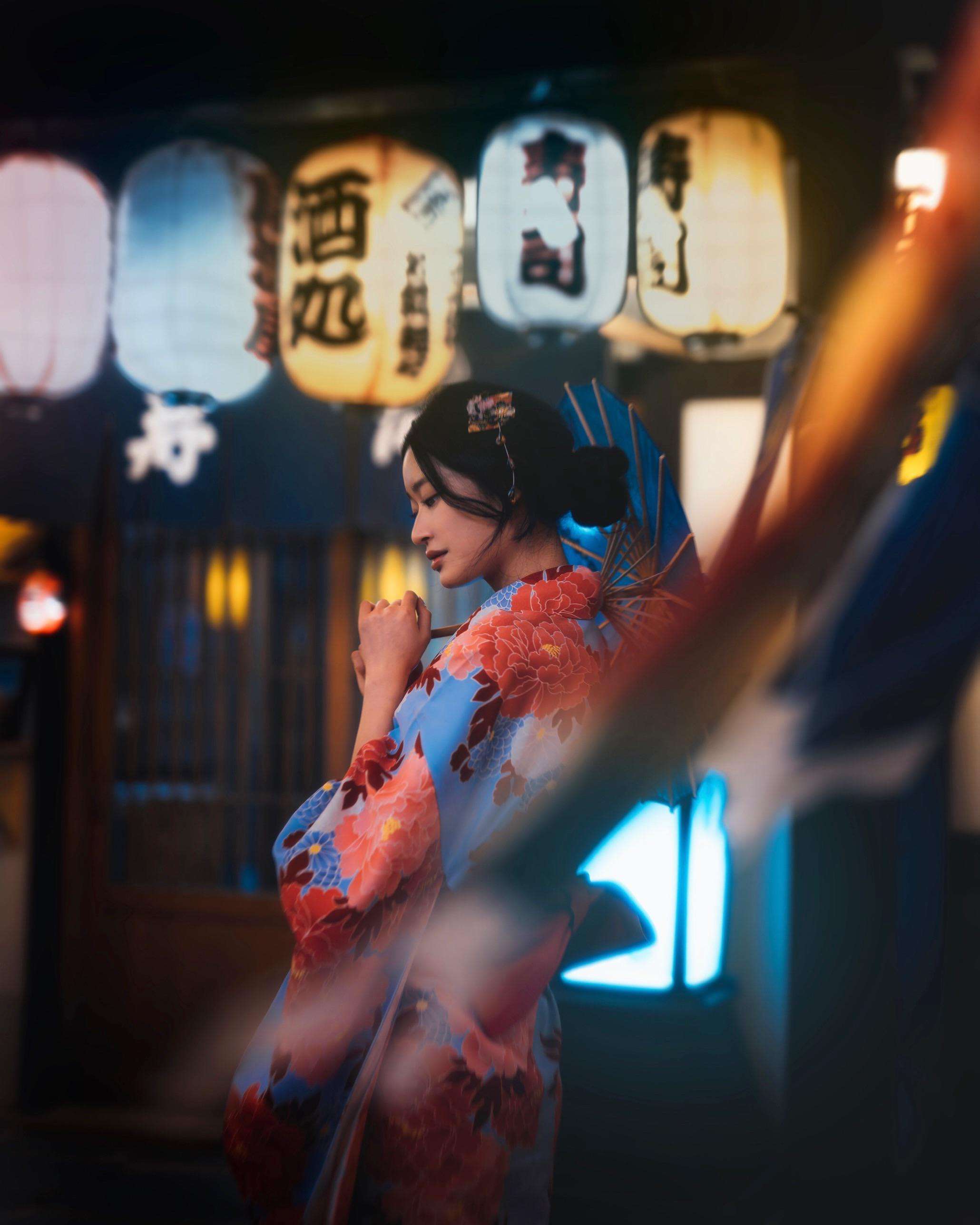 image showing ITAP of my sister in a kimono [portrait]